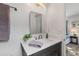 Bathroom featuring white countertops, updated fixtures, and stylish design at 3201 36Th N Ave, St Petersburg, FL 33713