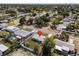 Real estate aerial view of home, fenced yard, near neighborhood streets at 3490 57Th St, St Petersburg, FL 33710