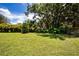 Expansive backyard featuring lush greenery, mature trees, and a fenced perimeter offering privacy and natural beauty at 408 River Bed Ct, Wimauma, FL 33598