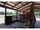 Barn stall showcasing sturdy wooden structure, providing ample space for storage and farm operations at 408 River Bed Ct, Wimauma, FL 33598