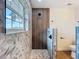 Bathroom shower with rainfall shower head and unique design at 5007 Booth Rd, Plant City, FL 33565
