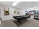 Community game room with pool table, fitness equipment and panoramic views of the area at 80 Rogers St # 2D, Clearwater, FL 33756
