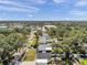 Scenic aerial shot showcases tree-lined street and neighborhood with lush green landscape and clear blue skies at 8074 37Th N Ave, St Petersburg, FL 33710
