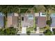 Aerial view of the property showing the backyard pool and surrounding well-maintained residences at 9242 Brindlewood Dr, Odessa, FL 33556