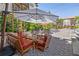 Outdoor lounge area featuring comfortable seating under a large shade umbrella at 100 4Th S Ave # 103, St Petersburg, FL 33701