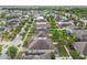 Aerial view of a residential street with well-manicured lawns and mature trees at 11541 Tangle Branch Ln, Gibsonton, FL 33534