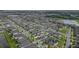 Drone shot of a well-planned residential community with homes, green spaces, and surrounding lake at 11918 Winterset Cove Dr, Riverview, FL 33579