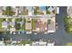 Aerial view of the property showcasing its waterfront location on a canal with boat dock at 13814 Lavender Ave, Hudson, FL 34667