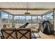 Enclosed patio features comfortable seating and view of the canal at 13814 Lavender Ave, Hudson, FL 34667