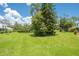 Expansive backyard with lush greenery and mature trees, providing privacy and a serene setting at 1510 Palmer Ct, Palm Harbor, FL 34685