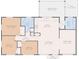 Detailed floor plan featuring a primary bedroom, two additional bedrooms, living spaces, and outdoor patios at 1707 Windsor Way, Tampa, FL 33619