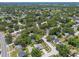 Expansive aerial view showcases a lush, green neighborhood with homes nestled among mature trees and winding streets at 2692 Cedarbrooke Dr, Palm Harbor, FL 34684