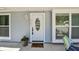 Inviting entryway featuring a white front door with glass, and charming welcome mat at 2692 Cedarbrooke Dr, Palm Harbor, FL 34684