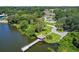Scenic view of a lakeside gazebo, tennis courts, and pool in a community, creating a relaxing atmosphere at 2692 Cedarbrooke Dr, Palm Harbor, FL 34684