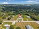 Expansive aerial view of the property showcasing lush greenery and the surrounding neighborhood at 30703 San An Rd, San Antonio, FL 33576