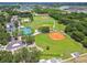 A comprehensive view of recreational facilities including baseball fields, tennis courts, and playgrounds in a lush, green setting at 5015 S 88Th St, Tampa, FL 33619