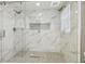Beautiful tile and glass shower with dual shower heads at 5015 S 88Th St, Tampa, FL 33619