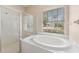 Bathroom with garden tub, a shower and a window at 5309 Spectacular Bid Dr, Wesley Chapel, FL 33544