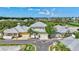 A lovely neighborhood featuring well-maintained homes, lush landscaping, metal roofs, and mature trees at 5518 Luminar Pointe Ln, Apollo Beach, FL 33572