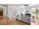 Bright living room showcases hardwood floors and staircase at 101 E Lambright St, Tampa, FL 33604