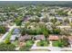 Wide aerial perspective of a charming residential area, showcasing spacious properties and mature landscaping at 10237 Carrin Rd, Spring Hill, FL 34608