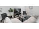 Comfortable living room featuring a cozy couch, sleek chairs, and a modern television at 1218 Grantham Dr, Sarasota, FL 34234