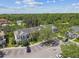Aerial shot of townhouses with neat landscaping, parking, and abundant lush green surrounding trees at 12472 Country White Cir, Tampa, FL 33635