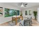 Office space featuring bright windows, hardwood floors, and modern decor at 2272 Adam Ct, Palm Harbor, FL 34683