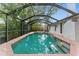 Backyard pool area with brick pavers, tropical landscaping, and spa at 2272 Adam Ct, Palm Harbor, FL 34683