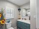 Half bathroom boasting modern fixtures and ample natural light at 2820 Whitney Rd, Clearwater, FL 33760