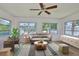 Inviting living room features waterfront views and an abundance of natural light at 301 Carlyle Blvd, Ruskin, FL 33570