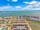 Aerial view of a residential area near a bay, showcasing the property's location and community at 3018 59Th S St # 405, Gulfport, FL 33707