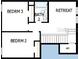 Upstairs floor plan showing bedroom 2, bedroom 3, bathroom 2 and a retreat at 31400 Pendleton Landing Cir, Wesley Chapel, FL 33545