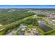 The aerial perspective showcases the community and waterfront homes at 33668 Willow Point Ct, Wesley Chapel, FL 33545