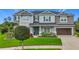 Beautiful two-story home with well-maintained lawn, lovely landscaping, and a welcoming front facade at 33668 Willow Point Ct, Wesley Chapel, FL 33545