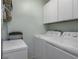 Efficient laundry room featuring modern appliances and ample storage space at 4206 W Palmira Ave, Tampa, FL 33629