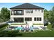 An expansive backyard with a private pool, lounge chairs, and a covered patio offers the ideal outdoor space at 4616 W Estrella St, Tampa, FL 33629