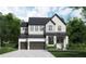 Charming two-story home featuring white brick, siding, a black roof, and a spacious three car garage at 4616 W Estrella St, Tampa, FL 33629