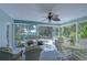 Inviting screened-in lanai with ample seating and serene views of the lush backyard and waterfront at 5240 31St S Ave, Gulfport, FL 33707