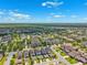 Aerial view of an expansive residential area with lush greenery, and tree-lined streets at 5831 Caldera Ridge Dr, Lithia, FL 33547