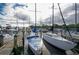 Marina view showcasing an array of sailboats and yachts docked along the waterfront at 615 6Th N Ave, Safety Harbor, FL 34695
