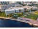 Picturesque aerial shot highlights the Museum of Art next to the water and green park space at 777 N Ashley Dr # 2513, Tampa, FL 33602