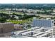 Elevated view showcases the city with modern buildings, green spaces, and a scenic waterway at 777 N Ashley Dr # 2513, Tampa, FL 33602
