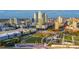 Stunning aerial view showcases the downtown area, parks, and cityscape under a bright sky at 777 N Ashley Dr # 2513, Tampa, FL 33602