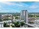 Balcony boasts a stunning view of the city skyline from a high rise condo at 777 N Ashley Dr # 2513, Tampa, FL 33602