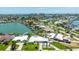 Wide aerial shot of waterfront community and many homes with boat docks at 7892 10Th S Ave, St Petersburg, FL 33707