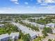Scenic aerial view of condos surrounded by mature trees and overlooking a tranquil pond at 8080 112Th St # 108, Seminole, FL 33772