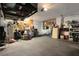 The garage offers practical storage solutions with a work bench and ample space for tools and hobbies at 1000 Chatham Ct, Safety Harbor, FL 34695