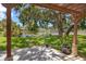 Picturesque backyard featuring a lake, lush greenery, and a patio with comfortable seating at 10730 52Nd N Ave, St Petersburg, FL 33708