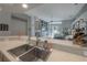 Kitchen with a view of the living room and stainless steel dual sink at 18434 Eastwyck Dr, Tampa, FL 33647